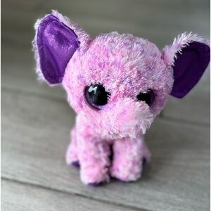 TY Beanie Boos Eva~ Pink Purple Elephant Purple Glitter Eyes Stuffed Plush   807